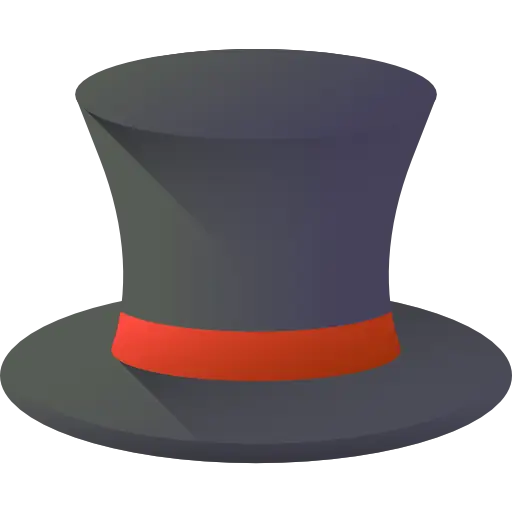 icon with a black hat